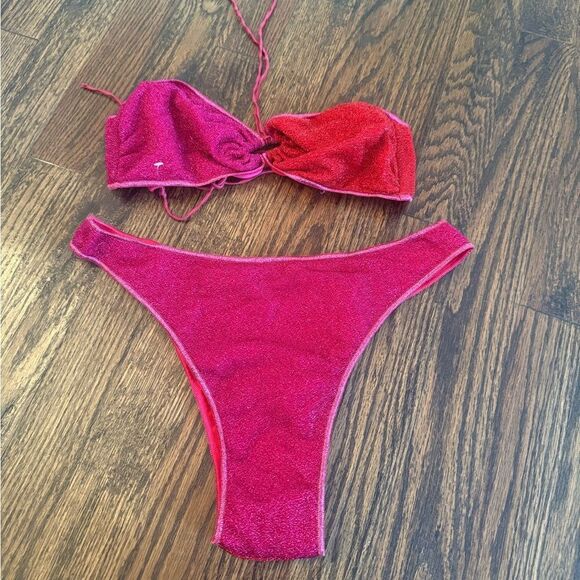 NWOT OSEREE
Lumière Two-Tone Bikini I Fuchsia size Large - Picture 3 of 7